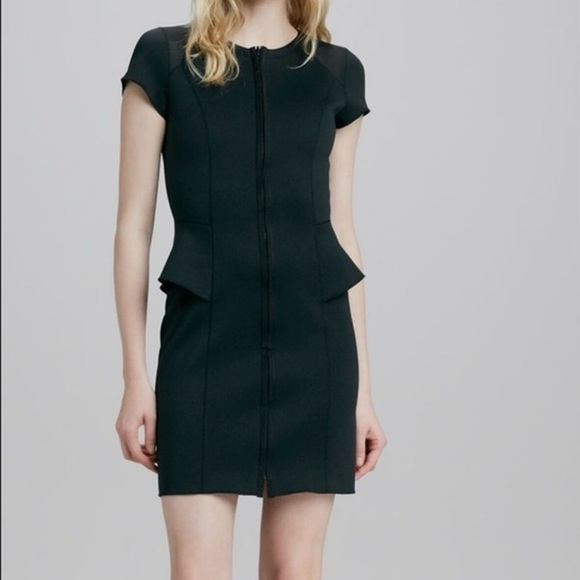 THEORY Tenna Black Neoprene zip Front Dress Size 4 - Picture 11 of 14